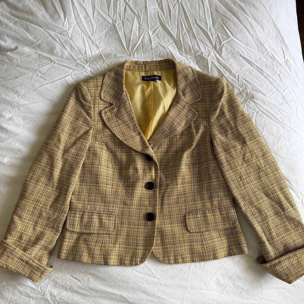 Evan-picone Women's Yellow and Black Jacket